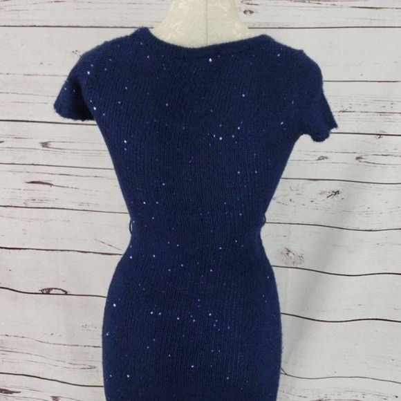 Rue21 Royal Blue Sequin Short Sleeve Sweater dress‎ - Picture 6 of 8